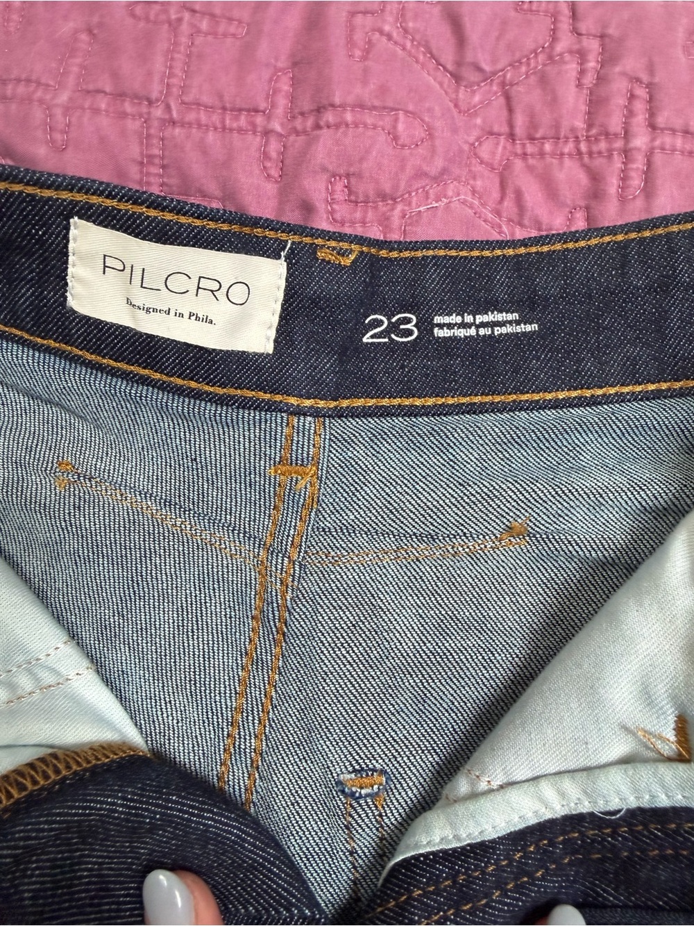 Pilcro Wide-Leg High-Rise Jeans in Dark Indigo - Picture 4 of 6
